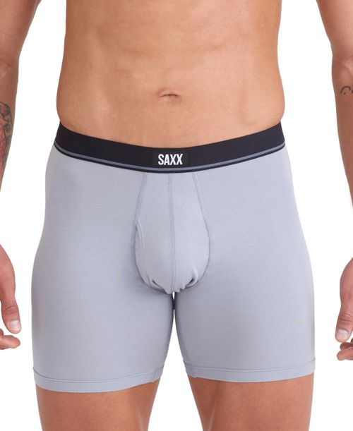Saxx Men's 3pk. Essential Cotton Logo Boxer Briefs - Tradewinds/indigo/maroon