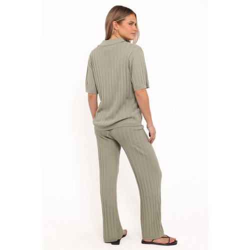 Petal and Pup Women's Yulissa Wide Ribbed Pant Set. - Khaki green