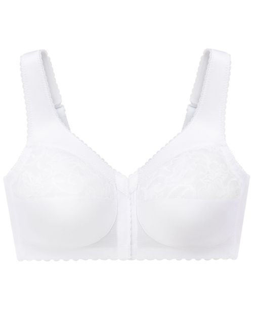 Women's Full Figure Plus Size MagicLift Front Close Support Bra 1200 - White