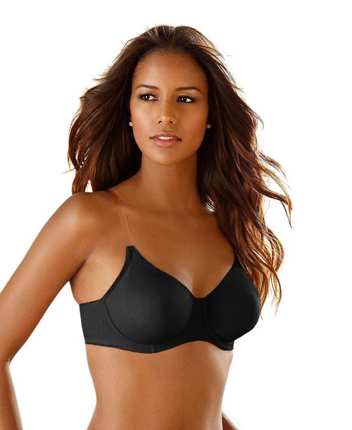 Lascana Women's B-ddd Clear Strap No-Padding Underwire T-Shirt Bra - Black