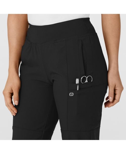 Wink Plus Size W123 Comfort Waist Cargo Jogger Scrub Pant - Black