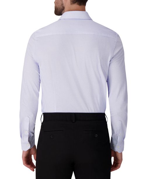 Victor Emmanuel Men's Geometric Print Mitered Cuffs Dress Shirt - Light Blue