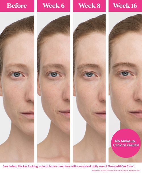 Grande Cosmetics Travel-Size GrandeBROW 2-In-1 Tinted Brow Gel + Brow Enhancing Serum, 0.02 oz. - Auburn