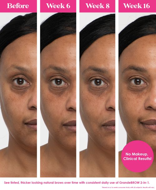 Grande Cosmetics Travel-Size GrandeBROW 2-In-1 Tinted Brow Gel + Brow Enhancing Serum, 0.02 oz. - Auburn