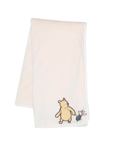 Lambs & Ivy Baby Disney Storytime Pooh Ultra Soft Fleece Blanket - Cream - Cream