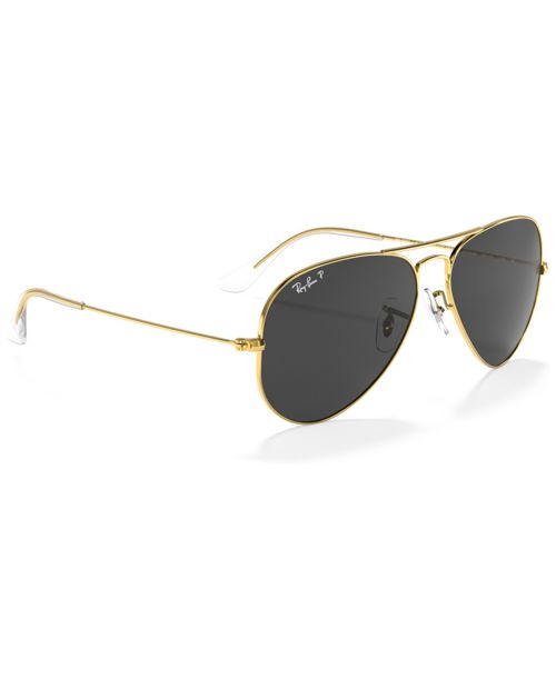 Ray-Ban Unisex Polarized Aviator Classic Sunglasses, RB3025 - LEGEND GOLD/POLAR BLACK