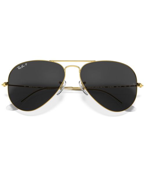 Ray-Ban Unisex Polarized Aviator Classic Sunglasses, RB3025 - LEGEND GOLD/POLAR BLACK
