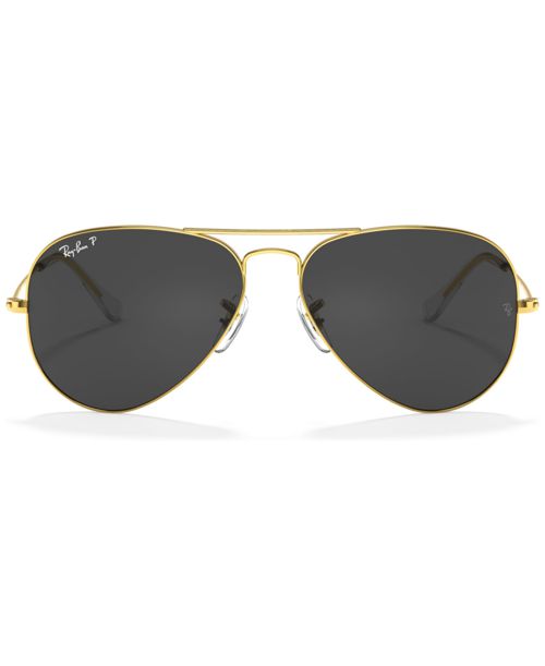 Ray-Ban Unisex Polarized Aviator Classic Sunglasses, RB3025 - LEGEND GOLD/POLAR BLACK