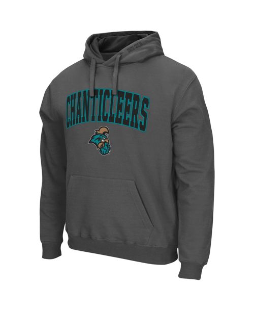 Men's Colosseum Charcoal Coastal Carolina Chanticleers Arch and Logo Pullover Hoodie - Charcoal