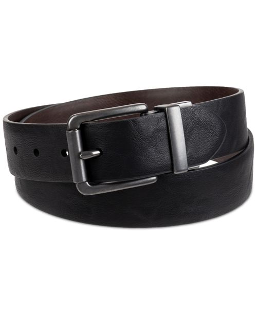 Levi's Men's Plaque Buckle Reversible Stretch Belt - Blk/brn