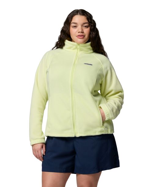 Columbia Plus Size Benton Springs Fleece Long Sleeve Jacket - Citron Haze