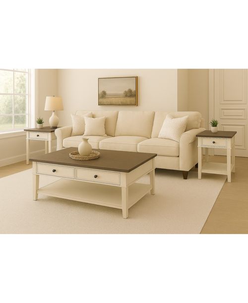 Furniture Dawnwood 3-Pc. Wood Occasional Rectangle Table Set - White