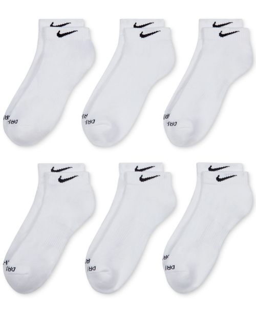 Nike Unisex Everyday Plus Cushioned Training Ankle Socks 6 Pairs - White