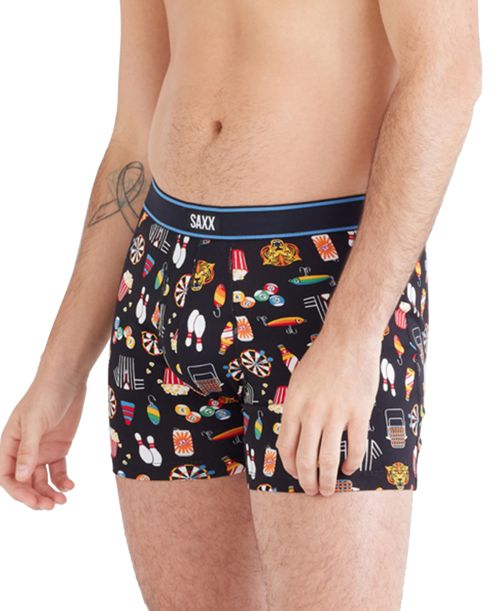 Saxx Men's Daytripper Moisture-Wicking Printed Boxer Briefs - Types Of S