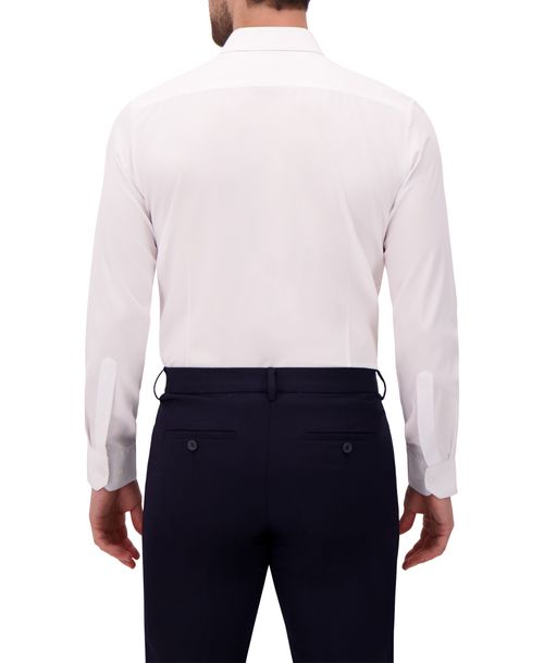 Report Collection Men's 4-Way Solid Woven Dress Shirt - White