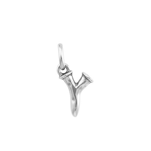 UNOde50 Little Alphabetical Metal Alloy Pendant Charms - Silver Y