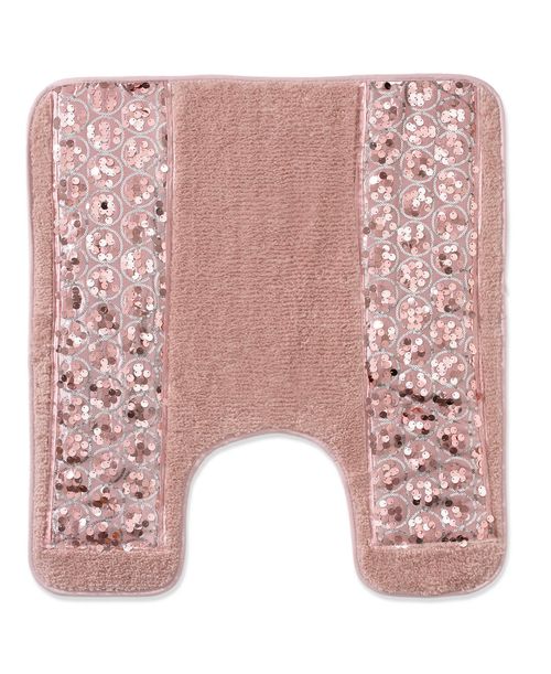 Popular Bath Sinatra Sequin Bath Rug, Contour - Blush