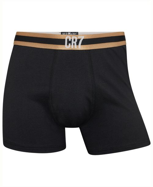 CR7 Men's Cotton Blend Trunks, Pack of 3 - Black, Gold, White