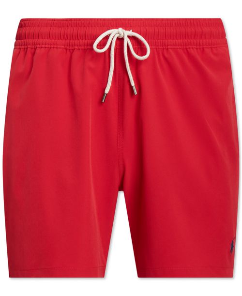 Polo Ralph Lauren Men's 5-3/4-Inch Traveler Classic Swim Trunks - Red