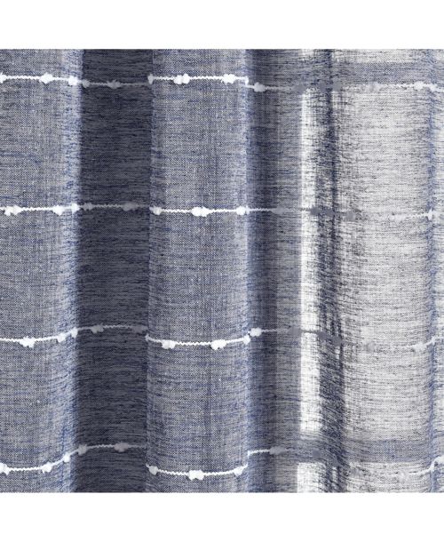 Lush Decor Farmhouse Textured Grommet Sheer Window Curtain Panels - Navy