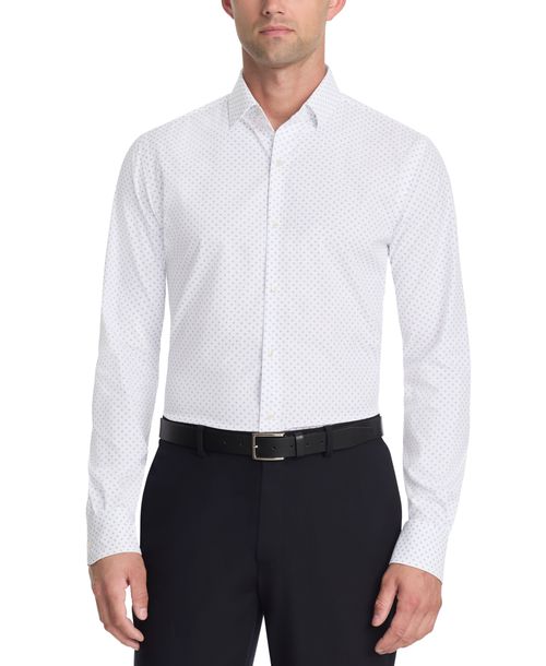 Tommy Hilfiger Men's Tech Athletic Fit Dress Shirt - White Multi