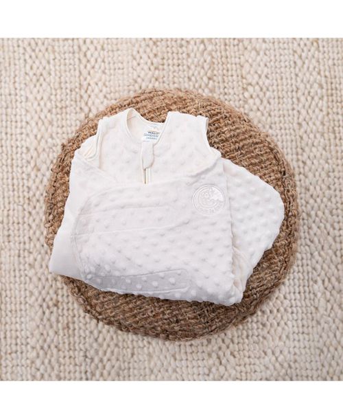 halo Baby Plush Dots Velboa 3.0 Tog Sleepsack Swaddle - Cream