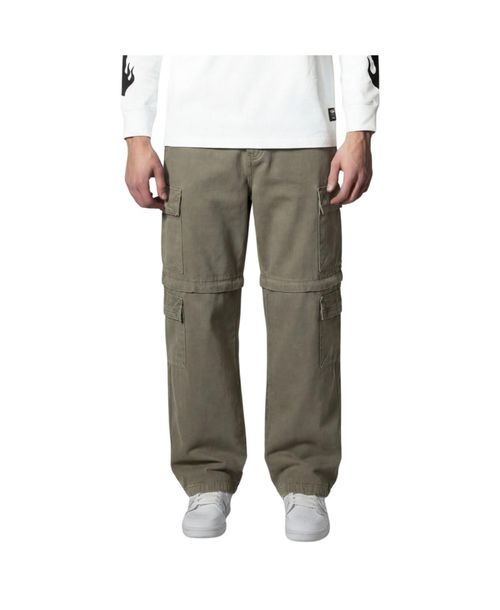 WeSC Men's Baggy Zip Off Cargo Pants - Flint grey
