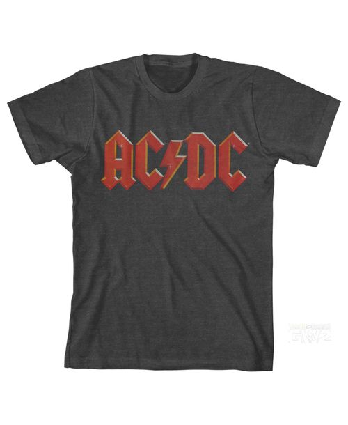 Ac/Dc Boys Classic Logo Heather Gray Short Sleeve Tee-xl - Athletic heather