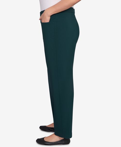 Alfred Dunner Plus Size Classic Allure Fitted Stretch Short Length Pants - Emerald