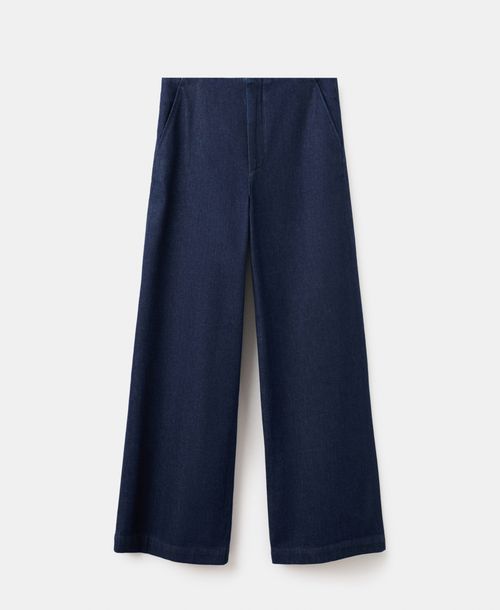 Mango Women's Wide Leg Mid-Rise Jeans - Open Blue