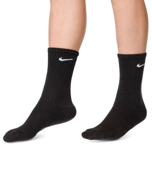 Nike Big Kids' Cushioned Crew Socks, 6 Pairs - Black