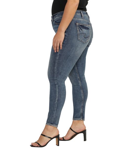 Silver Jeans Co. Plus Size Suki Mid Rise Skinny Leg Jeans - Indigo