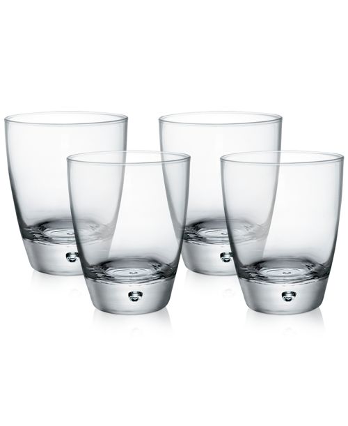 Bormioli Rocco Luna Set of 4 Double Old-Fashioned Glasses - Clear