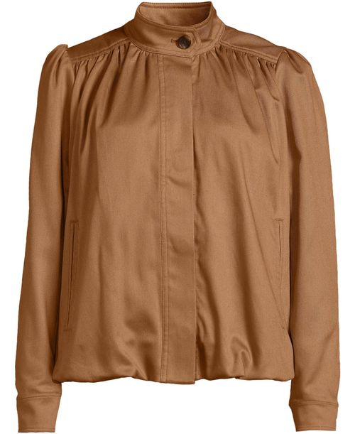 Lands' End Women's Drapey Twill Bubble Hem Jacket - Canyon camel