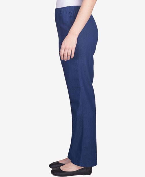 Alfred Dunner Classics Pull-On Denim Pants in Petite and Petite Short - Denim