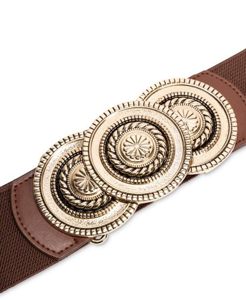 I.n.c. International Concepts Round-Buckle Stretch Belt, Created for Macy's - Brown