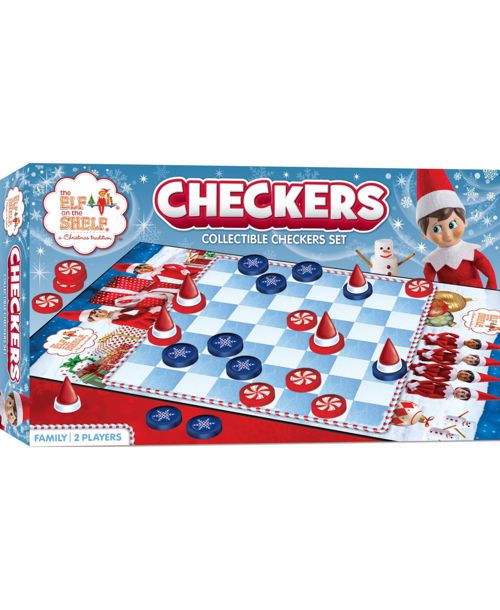Masterpieces Elf on the Shelf Checkers Board Game - Families and Kids - Multicolor