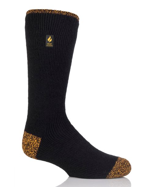 Heat Holders Men's Worxx Bruce Contrast Crew Sock - Black/Yellow