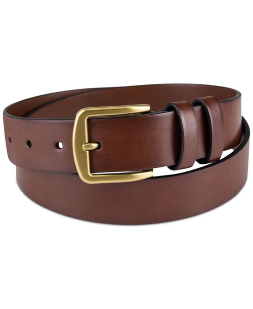 Club Room Men's Burnished-Edge Belt, Created for Macy's - Cognac