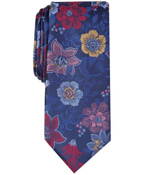 Bar Iii Men's Ryewood Floral Tie, Created for Macy's - Medium Blue