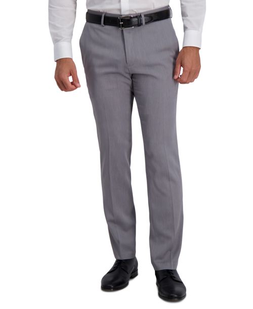 Kenneth Cole Reaction Men's Slim-Fit Stretch Dress Pants - Heather Grey