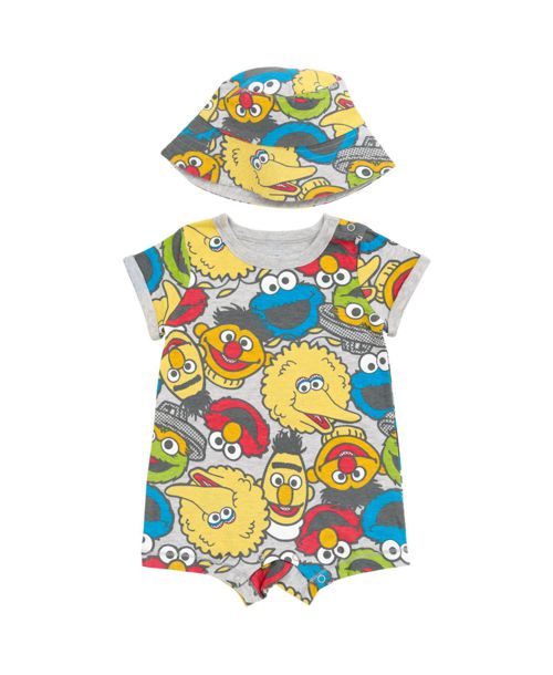Sesame Street Toddler Boys Romper and Hat - Multicolor