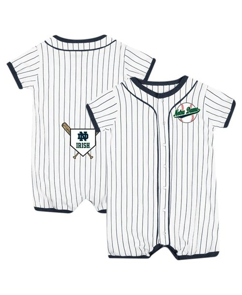 Colosseum Baby White Notre Dame Fighting Irish Pinstripe Dusty Romper - White