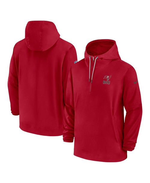 Men's Nike Red Tampa Bay Buccaneers Sideline Half-Zip Hoodie - Red