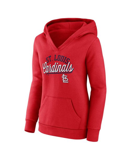 Women's Fanatics Red St. Louis Cardinals Simplicity Crossover V-Neck Pullover Hoodie - Red