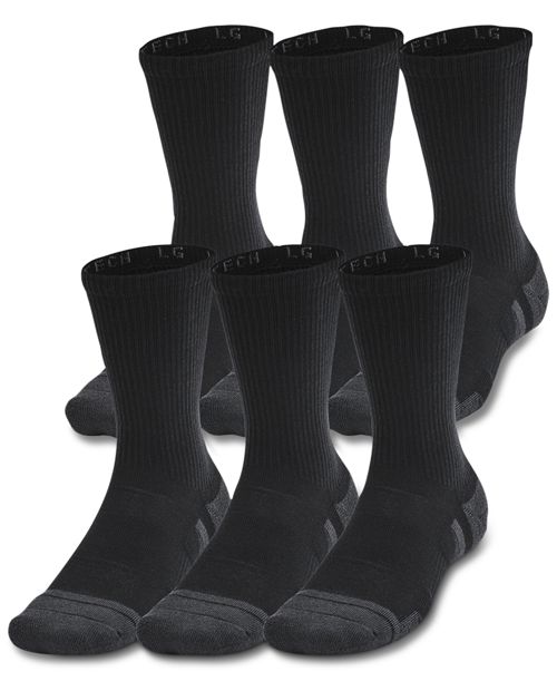 Under Armour Unisex Performance Tech Crew Socks - 6-pack - 003 Black