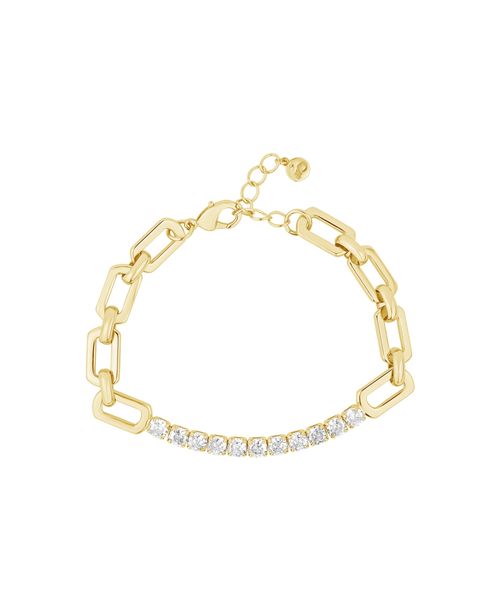 And Now This Cubic Zirconia Link Bracelet - Gold