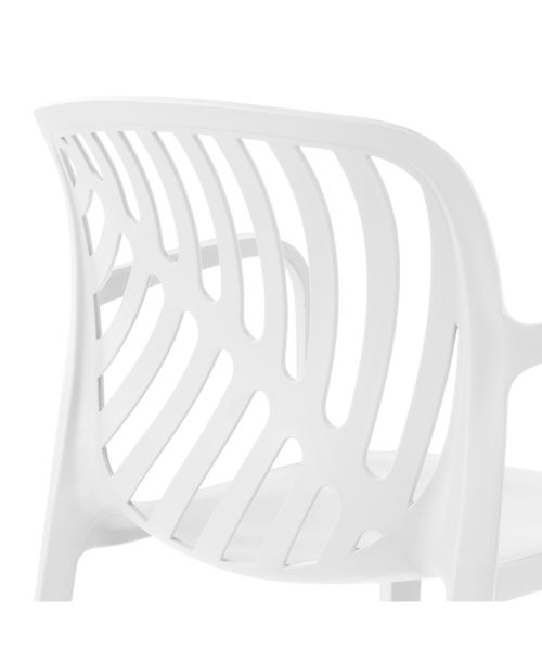 Outdoor Modern Stackable Patio Dining Armchairs (Set of 2) - White