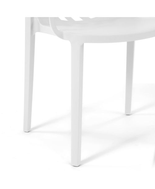 Outdoor Modern Stackable Patio Dining Armchairs (Set of 2) - White