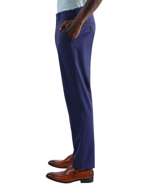 Sport Travel Performance Straight Fit Flat Front Pants - Navy